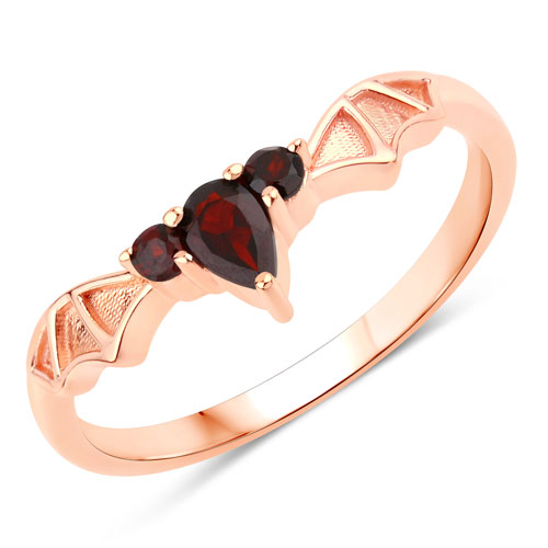 Garnet-0.33 Carat Genuine Garnet .925 Sterling Silver Ring