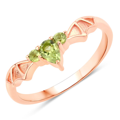 Peridot-0.29 Carat Genuine Peridot .925 Sterling Silver Ring