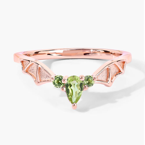 0.29 Carat Genuine Peridot .925 Sterling Silver Ring