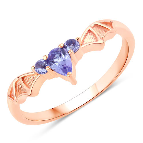 Tanzanite-0.28 Carat Genuine Tanzanite .925 Sterling Silver Ring