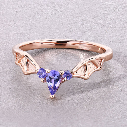 0.28 Carat Genuine Tanzanite .925 Sterling Silver Ring