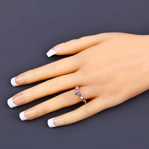 0.28 Carat Genuine Tanzanite .925 Sterling Silver Ring