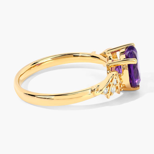 1.52 Carat Genuine Amethyst and White Topaz .925 Sterling Silver Ring