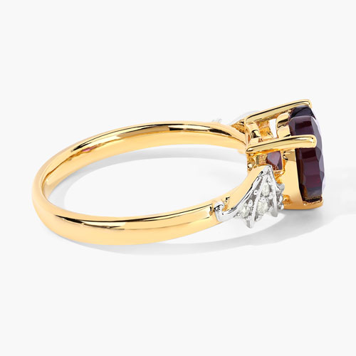 2.31 Carat Genuine Garnet and White Topaz .925 Sterling Silver Ring