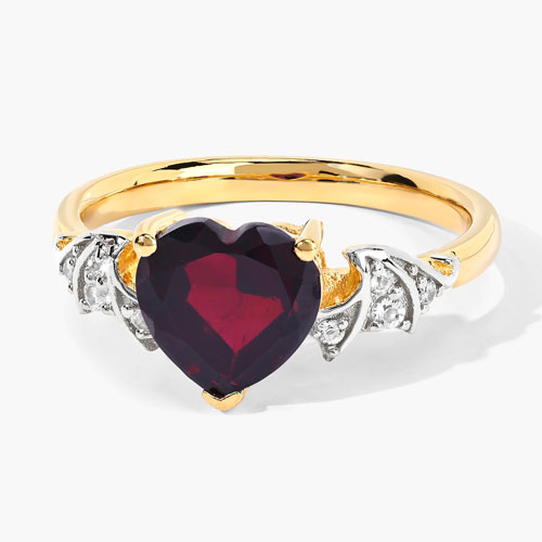 2.31 Carat Genuine Garnet and White Topaz .925 Sterling Silver Ring