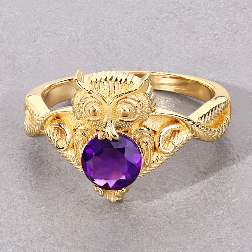 0.73 Carat Genuine Amethyst .925 Sterling Silver Ring