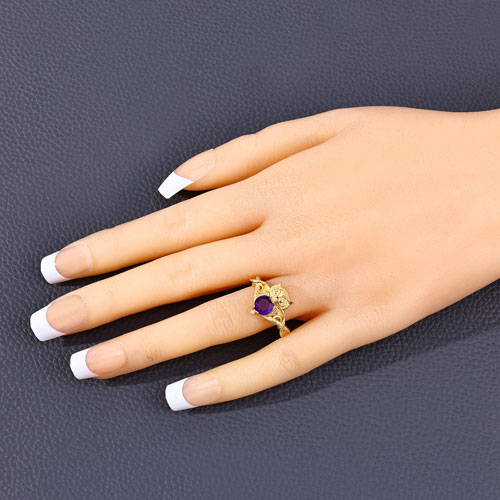 0.73 Carat Genuine Amethyst .925 Sterling Silver Ring