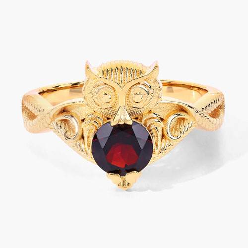 1.00 Carat Genuine Garnet .925 Sterling Silver Ring