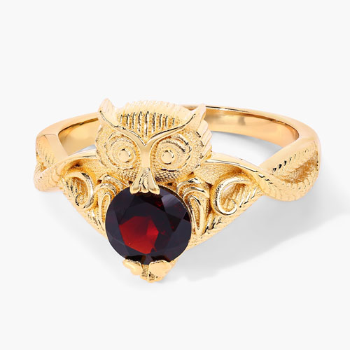 1.00 Carat Genuine Garnet .925 Sterling Silver Ring