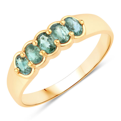 Rings-0.65 Carat Genuine Alexandrite 18K Yellow Gold Ring