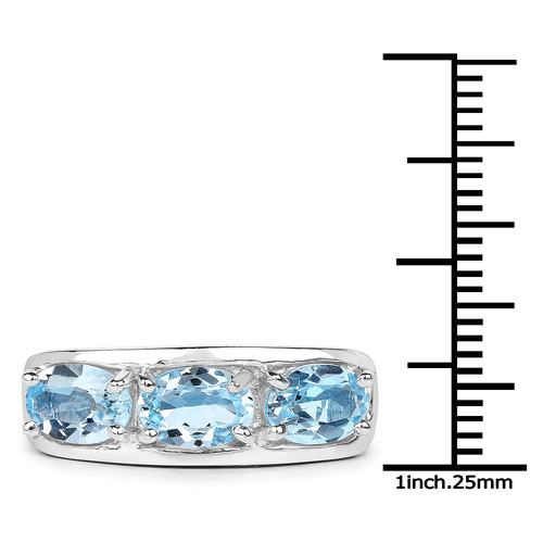 2.85 Carat Genuine Blue Topaz .925 Sterling Silver Ring