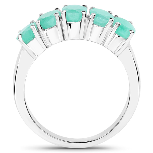 2.20 Carat Genuine Emerald .925 Sterling Silver Ring