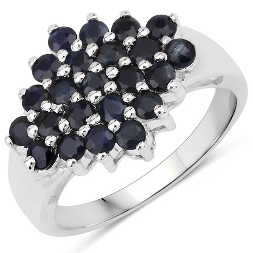 Sapphire-1.56 Carat Genuine Blue Sapphire .925 Sterling Silver Ring