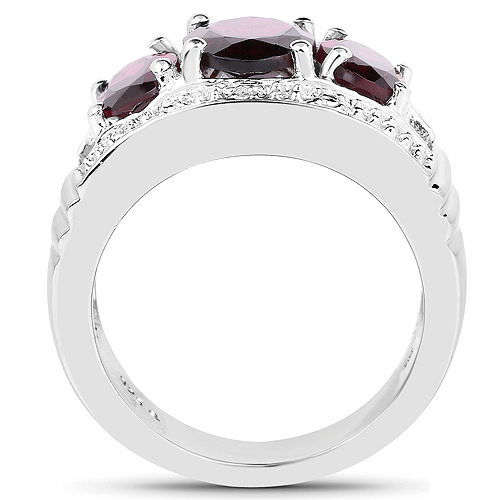 4.60 Carat Genuine Hydrabadi Garnet .925 Sterling Silver Ring