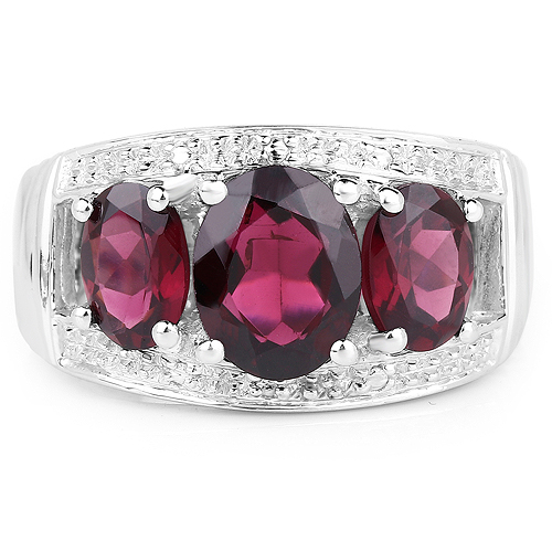 4.60 Carat Genuine Hydrabadi Garnet .925 Sterling Silver Ring