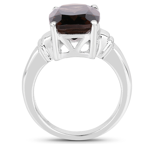 6.40 Carat Genuine Smoky Quartz .925 Sterling Silver Ring