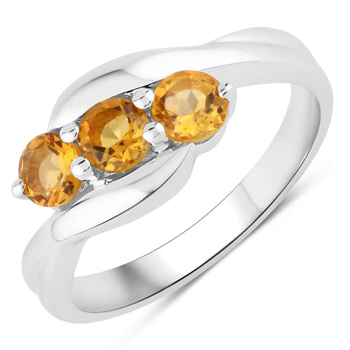 Citrine-0.69 Carat Genuine Citrine .925 Sterling Silver Ring