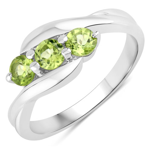 Peridot-0.72 Carat Genuine Peridot .925 Sterling Silver Ring