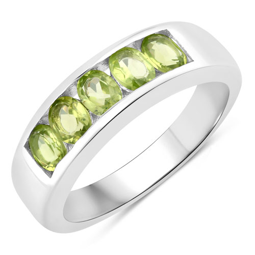 Peridot-0.85 Carat Genuine Peridot .925 Sterling Silver Ring