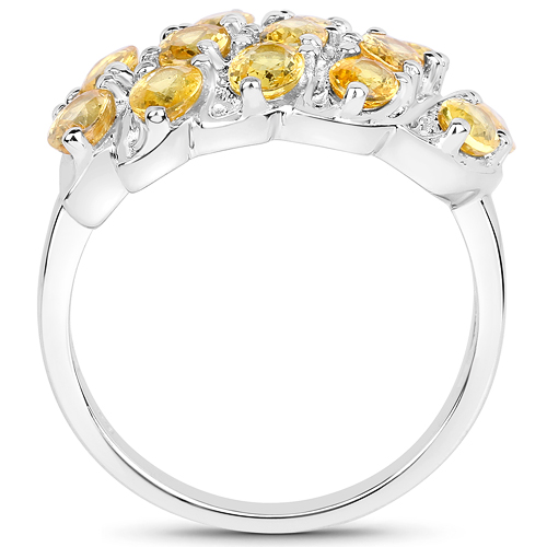 2.60 Carat Genuine Yellow Sapphire .925 Sterling Silver Ring