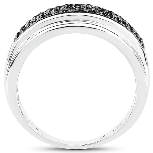 0.29 Carat Genuine Black Diamond .925 Sterling Silver Ring