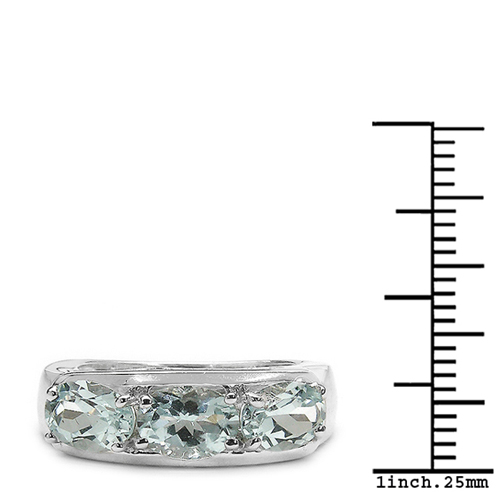 2.25 Carat Genuine Aquamarine Sterling Silver Ring