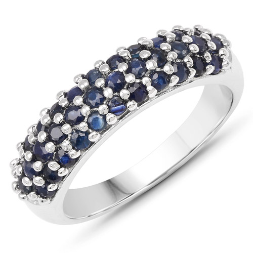 Sapphire-1.53 Carat Genuine Blue Sapphire .925 Sterling Silver Ring