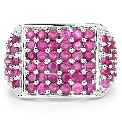 2.70 Carat Genuine Ruby .925 Sterling Silver Ring
