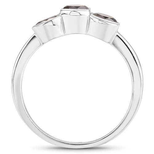 1.22 Carat Genuine Black Diamond .925 Sterling Silver Ring