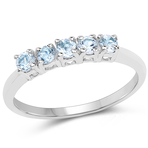 Rings-0.40 Carat Genuine Blue Topaz .925 Sterling Silver Ring