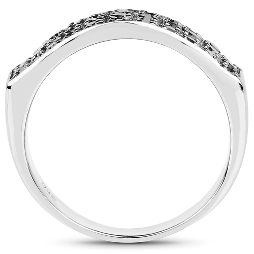 0.35 Carat Genuine Black Diamond .925 Sterling Silver Ring