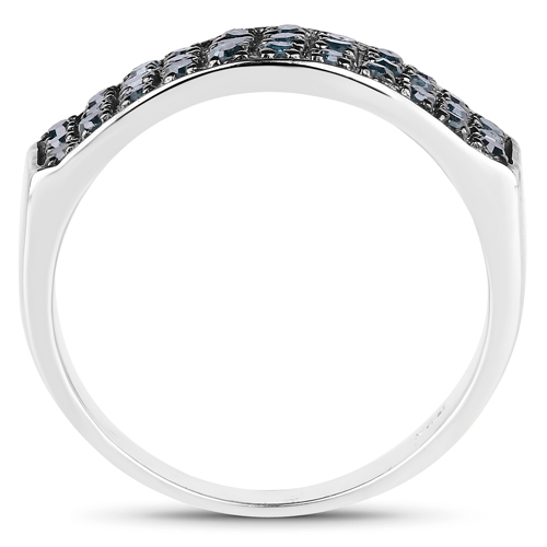 0.40 Carat Genuine Blue Diamond .925 Sterling Silver Ring