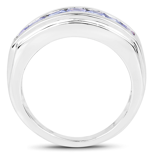 0.79 Carat Genuine Tanzanite .925 Sterling Silver Ring