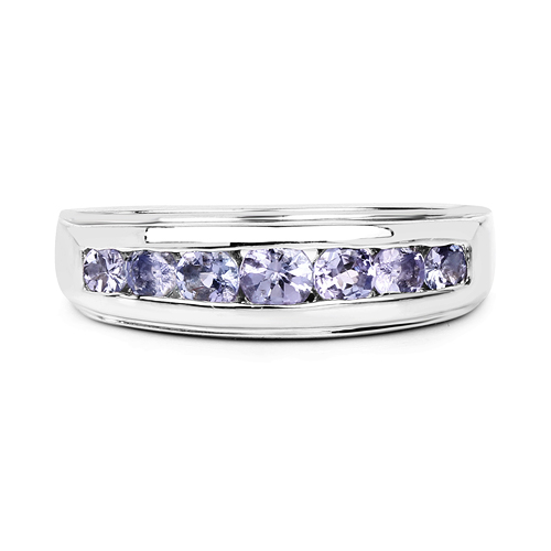 0.79 Carat Genuine Tanzanite .925 Sterling Silver Ring