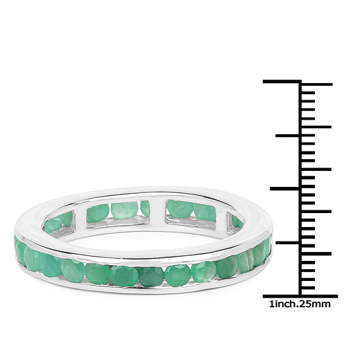 1.43 Carat Genuine Emerald .925 Sterling Silver Ring