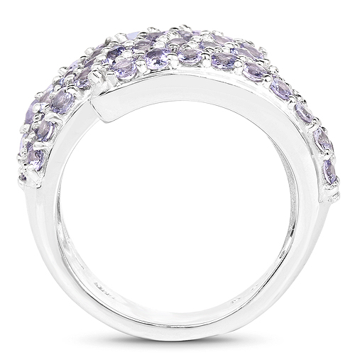 3.25 Carat Genuine Tanzanite .925 Sterling Silver Ring