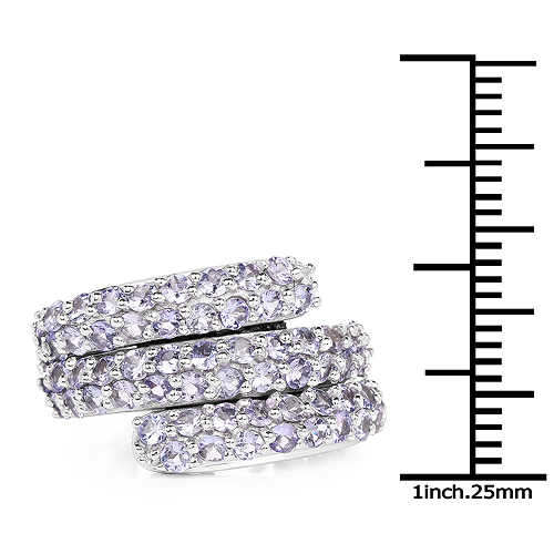 3.25 Carat Genuine Tanzanite .925 Sterling Silver Ring