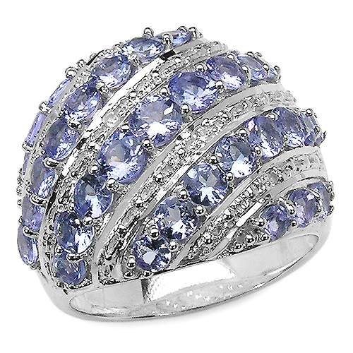 Tanzanite-2.31 Carat Genuine Tanzanite .925 Sterling Silver Ring