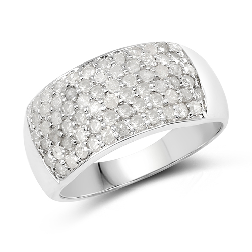 Diamond-1.21 Carat Genuine White Diamond .925 Sterling Silver Ring