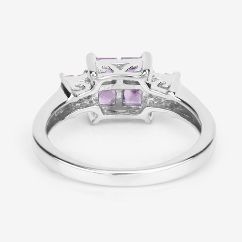 0.96 Carat Genuine Pink Sapphire  .925 Sterling Silver Ring