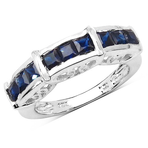 Sapphire-1.08 Carat Genuine Blue Sapphire .925 Sterling Silver Ring
