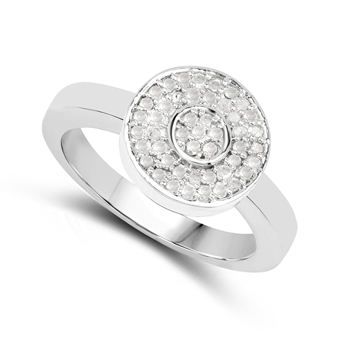 0.20 Carat Genuine White Diamond .925 Sterling Silver Ring