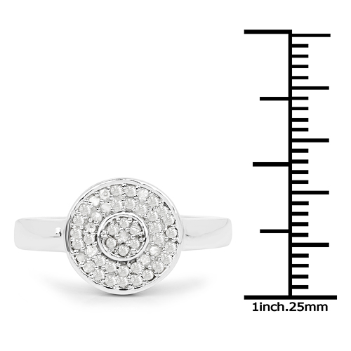 0.20 Carat Genuine White Diamond .925 Sterling Silver Ring
