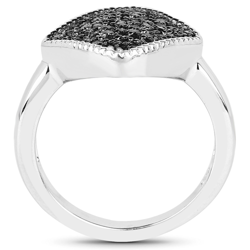 0.24 Carat Genuine Black Diamond .925 Sterling Silver Ring