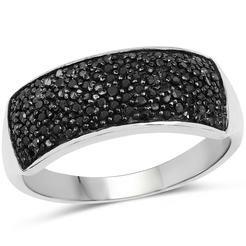 Diamond-0.43 Carat Genuine Black Diamond .925 Sterling Silver Ring