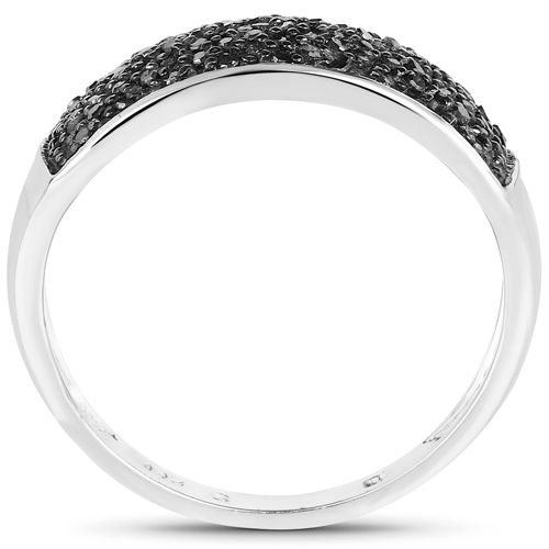 0.43 Carat Genuine Black Diamond .925 Sterling Silver Ring
