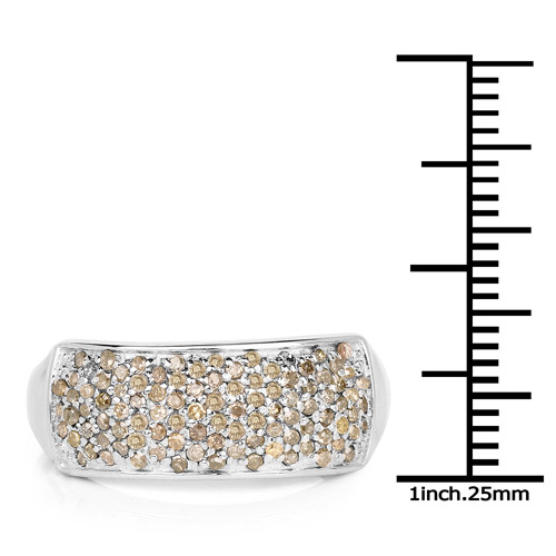 0.42 Carat Genuine White Diamond .925 Sterling Silver Ring