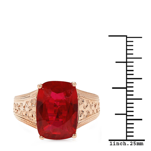 9.25 Carat Created Ruby Brass Ring