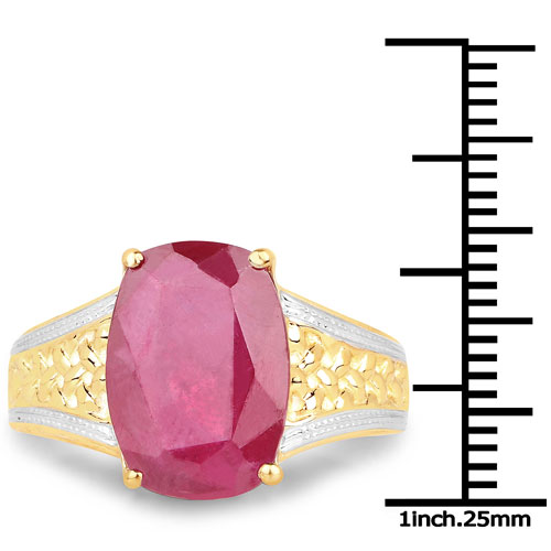 7.50 Carat Glass Filled Ruby .925 Sterling Silver Ring