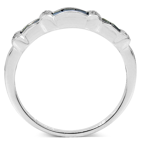 0.40 ct. t.w. Blue Sapphire and White Topaz Ring in Sterling Silver